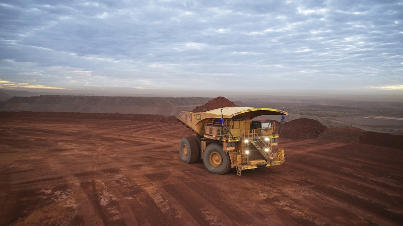 large haul mining truck on site