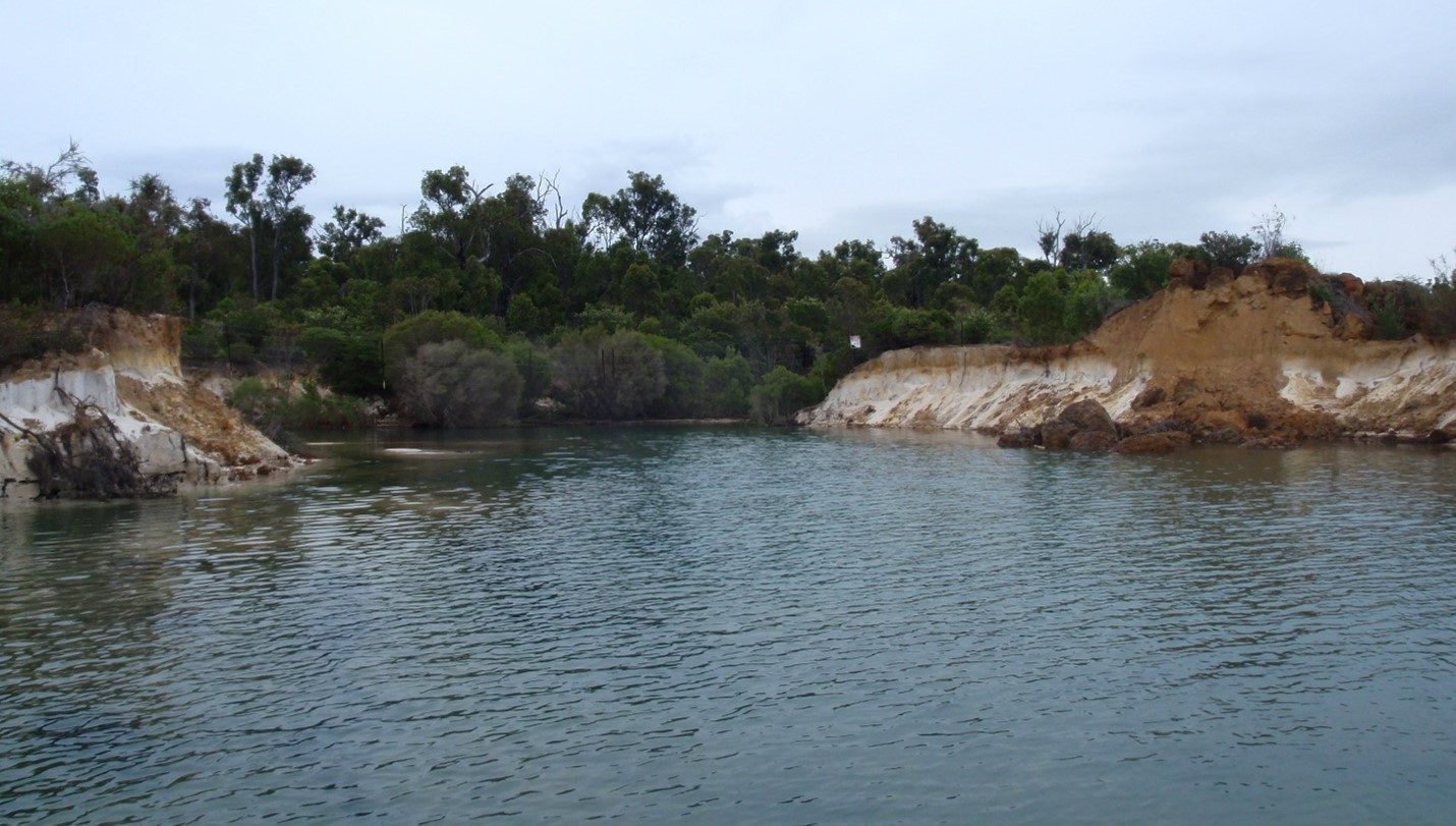 Figure 3. Breach point for the Collie River flowing into Lake Kepwari in August 2011.