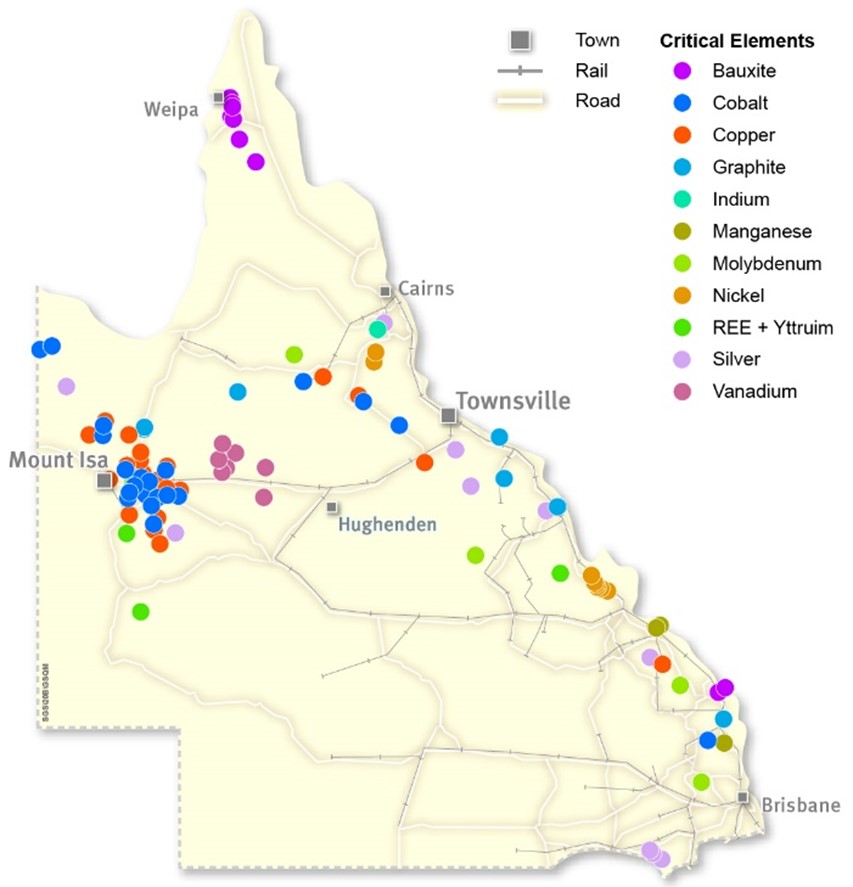 An overview of Queensland new economy mineral deposits.