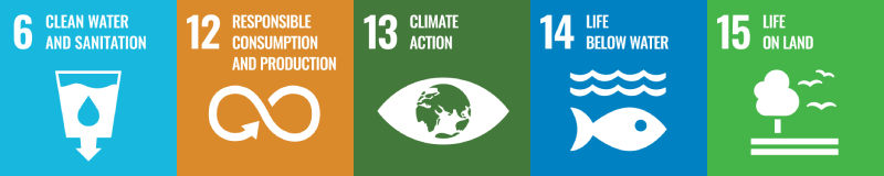 UN Sustainable Development Goals 6, 12, 13, 14 and 15