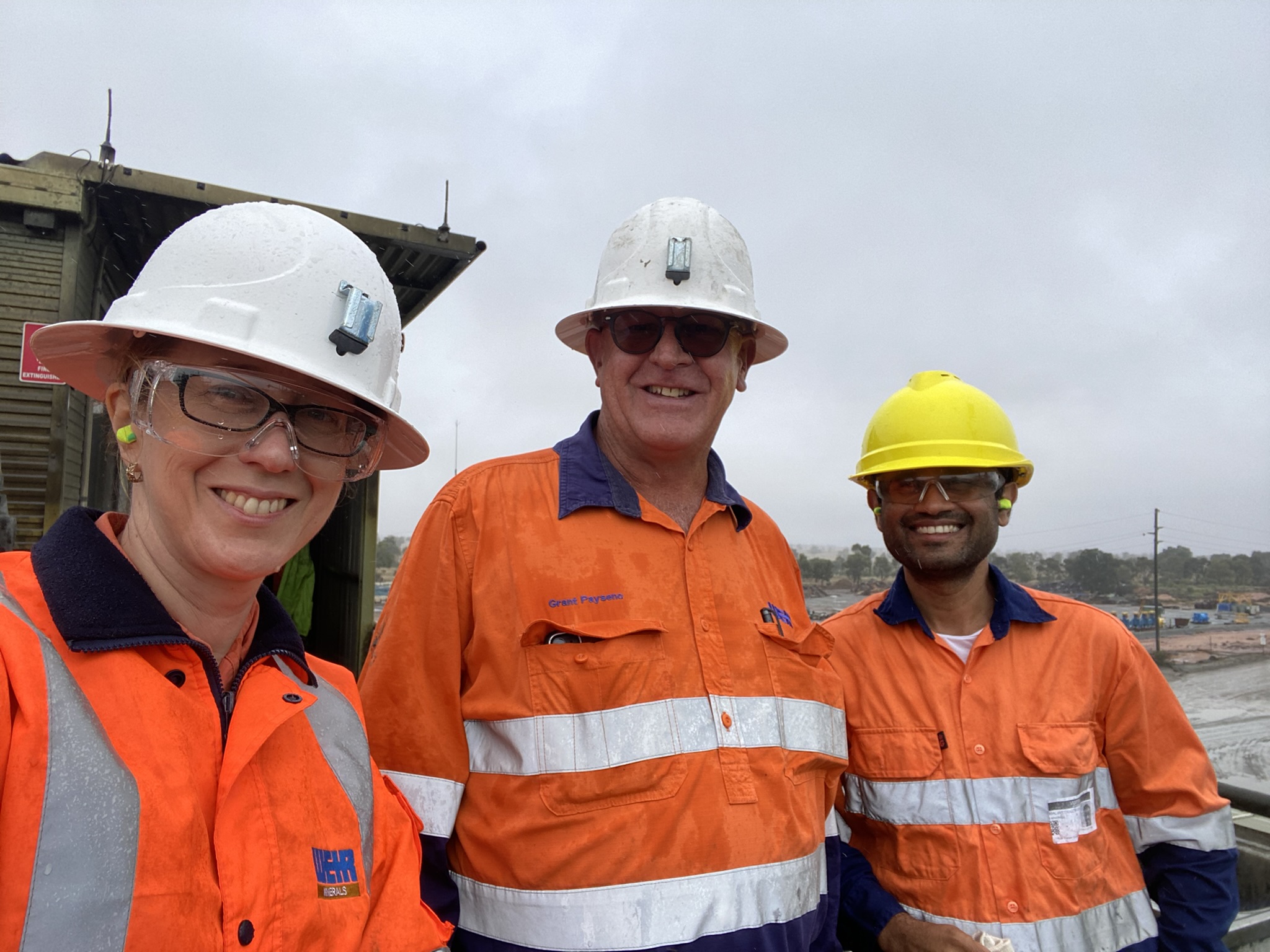 Image: Trudi at Copper mine in NSW with colleagues Grant Payseno and Nirmal Weerakesara